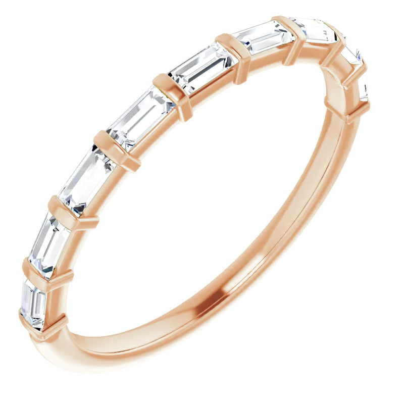 9-Stone Baguette Moissanite Stackable Band
