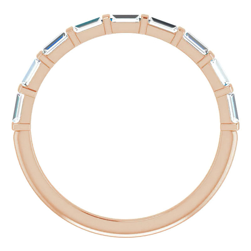 9-Stone Baguette Moissanite Stackable Band
