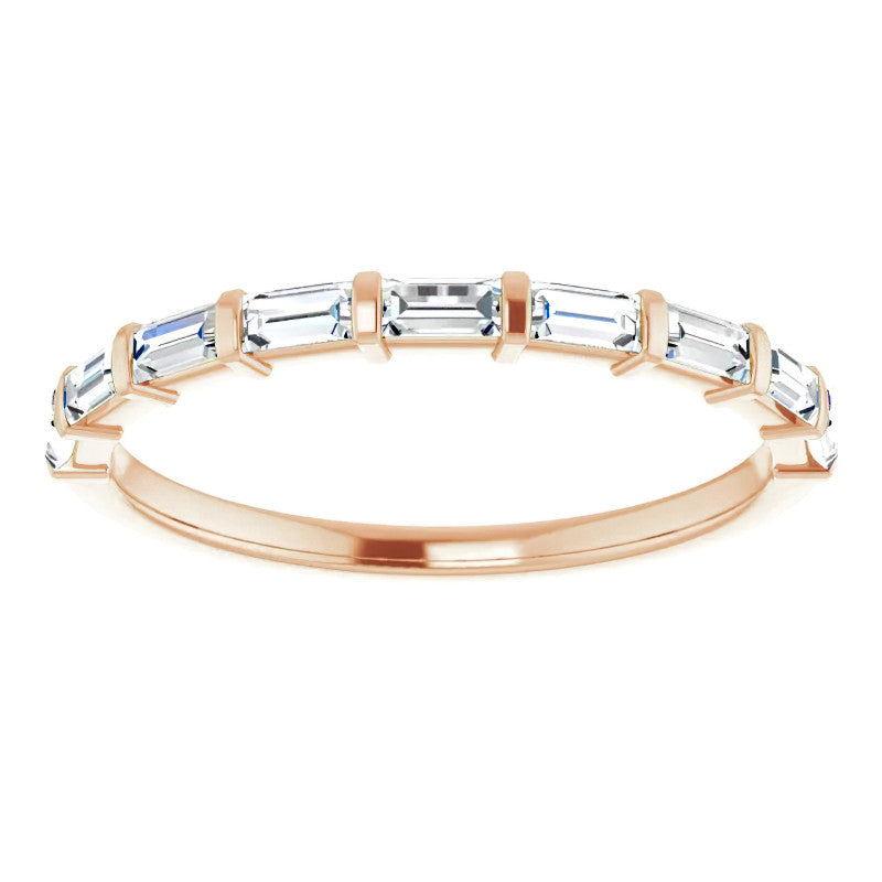 9-Stone Baguette Moissanite Stackable Band