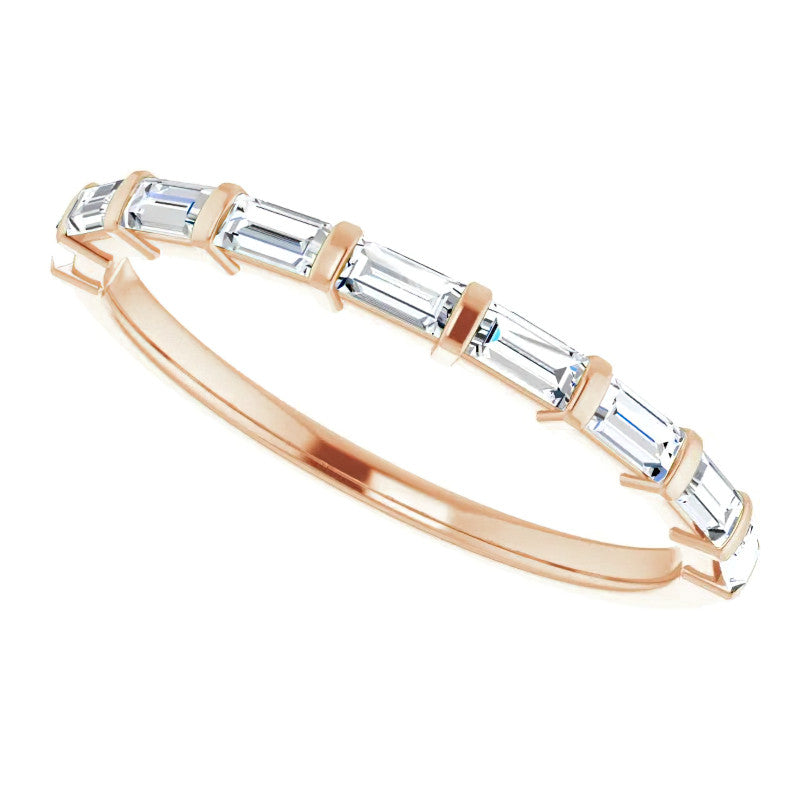 9-Stone Baguette Moissanite Stackable Band