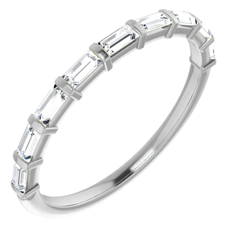9-Stone Baguette Moissanite Stackable Band