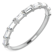9-Stone Baguette Moissanite Stackable Band