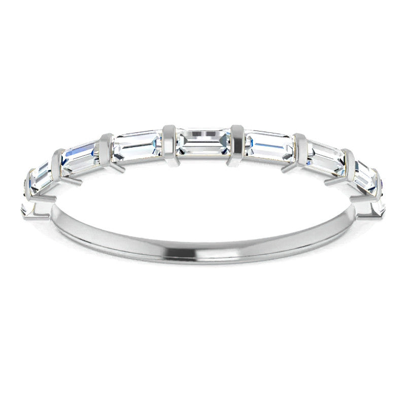 9-Stone Baguette Moissanite Stackable Band