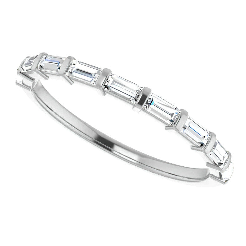 9-Stone Baguette Moissanite Stackable Band