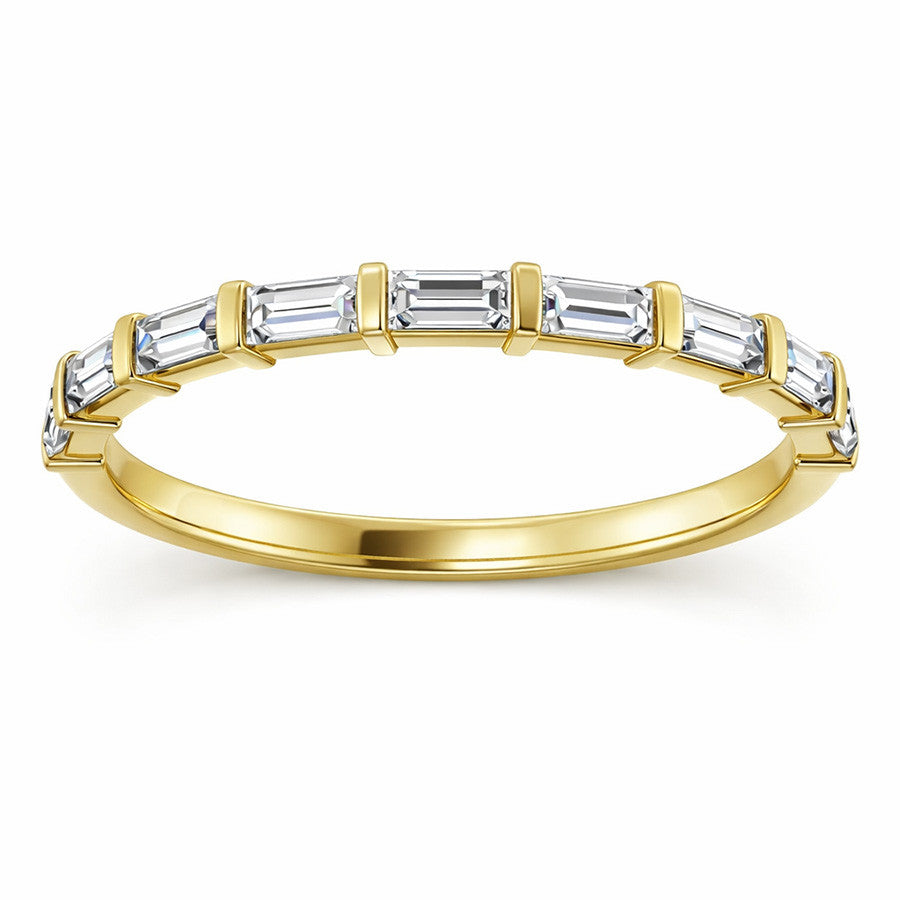 9-Stone Baguette Moissanite Stackable Band