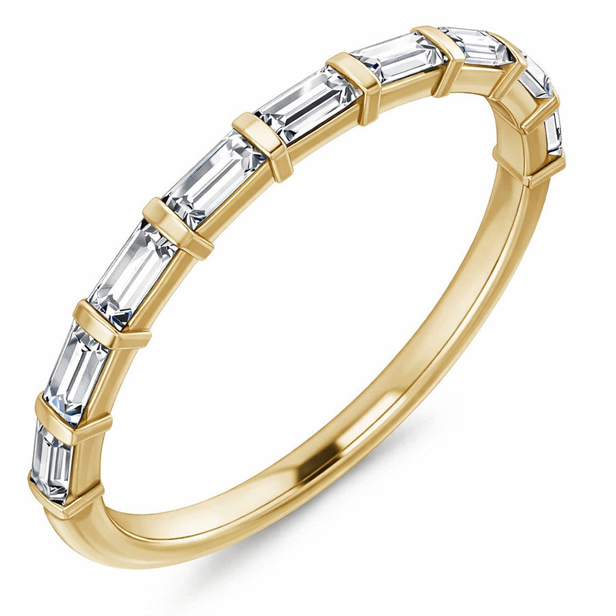 9-Stone Baguette Moissanite Stackable Band