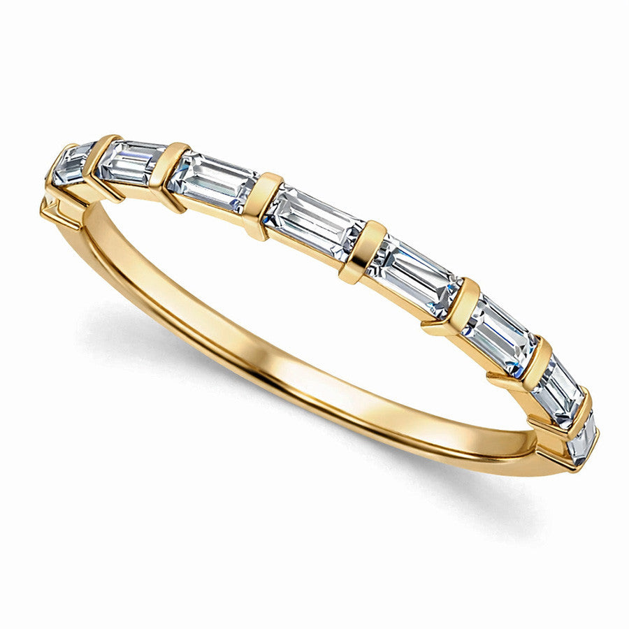 9-Stone Baguette Moissanite Stackable Band