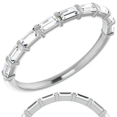 9-Stone Baguette Moissanite Stackable Band