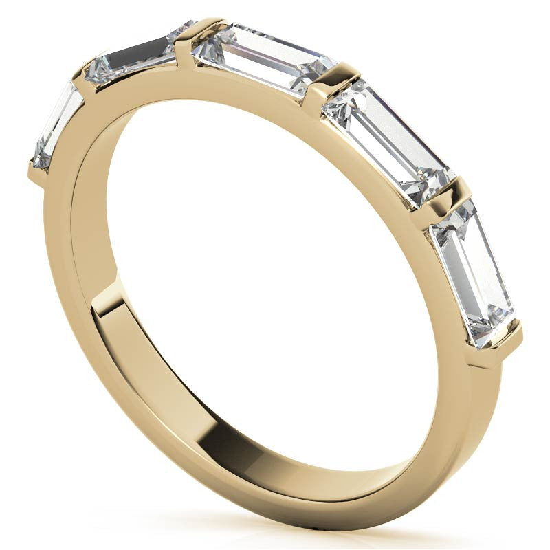Five 5x2.5mm Baguette Moissanite Stackable Band