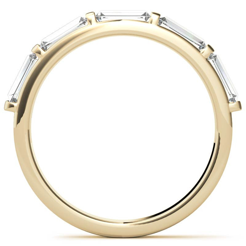 Five 5x2.5mm Baguette Moissanite Stackable Band