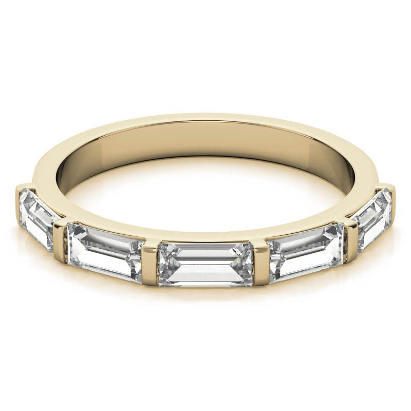 Five 5x2.5mm Baguette Moissanite Stackable Band