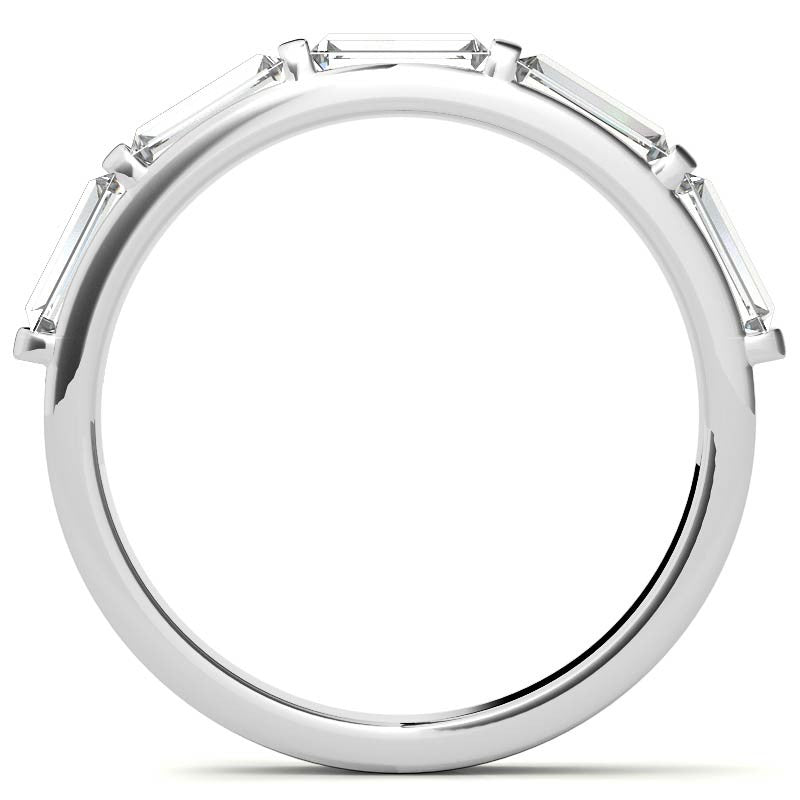 Five 5x2.5mm Baguette Moissanite Stackable Band