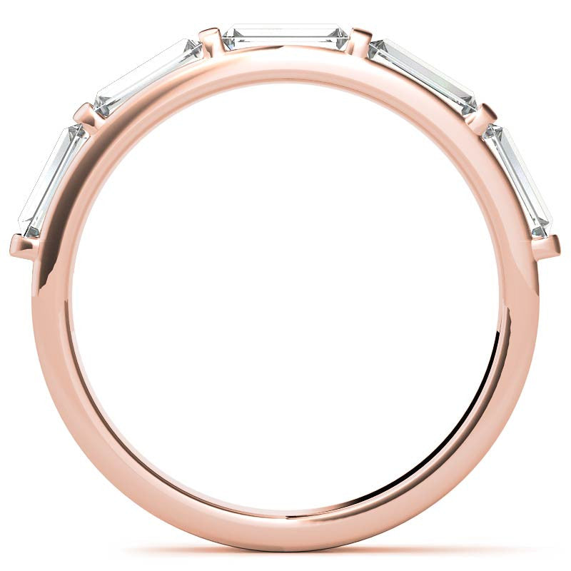 Five 5x2.5mm Baguette Moissanite Stackable Band
