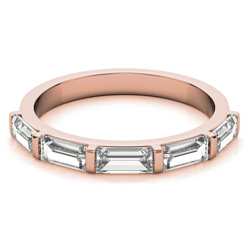 Five 5x2.5mm Baguette Moissanite Stackable Band