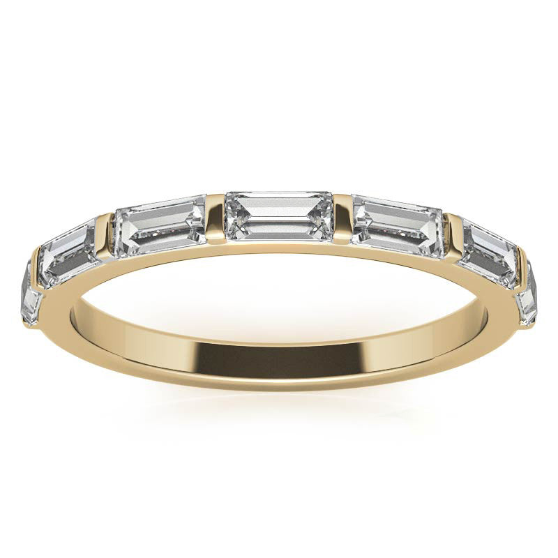 Seven 4x2mm Baguette Stackable Moissanite Band