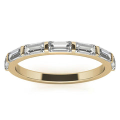Seven 4x2mm Baguette Stackable Moissanite Band