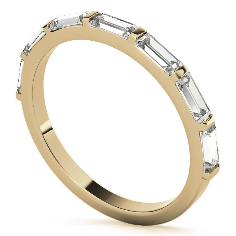 Seven 4x2mm Baguette Stackable Moissanite Band
