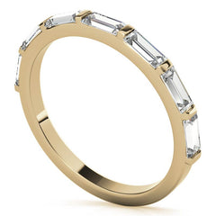 Seven 4x2mm Baguette Stackable Moissanite Band