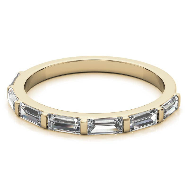 Seven 4x2mm Baguette Stackable Moissanite Band