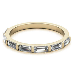 Seven 4x2mm Baguette Stackable Moissanite Band