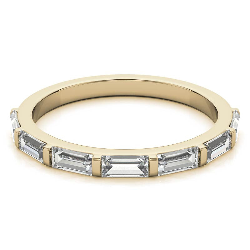 Seven 4x2mm Baguette Stackable Moissanite Band