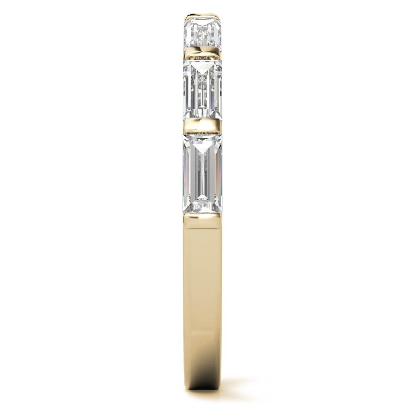 Seven 4x2mm Baguette Stackable Moissanite Band