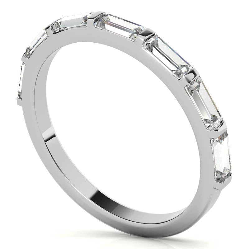 Seven 4x2mm Baguette Stackable Moissanite Band