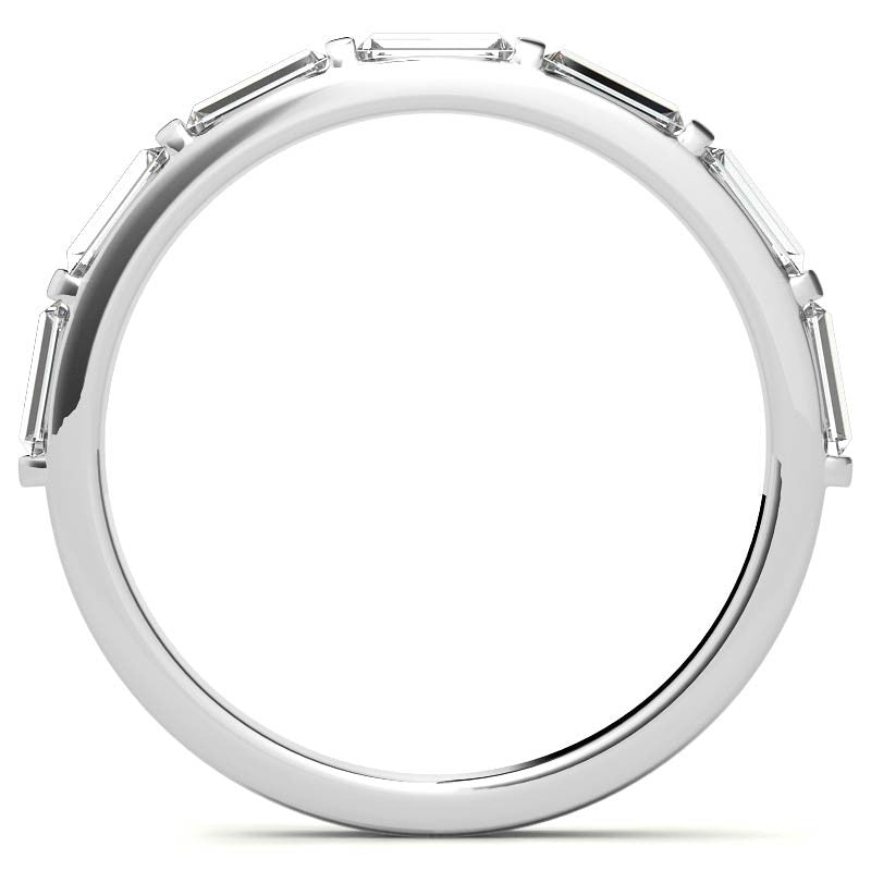 Seven 4x2mm Baguette Stackable Moissanite Band