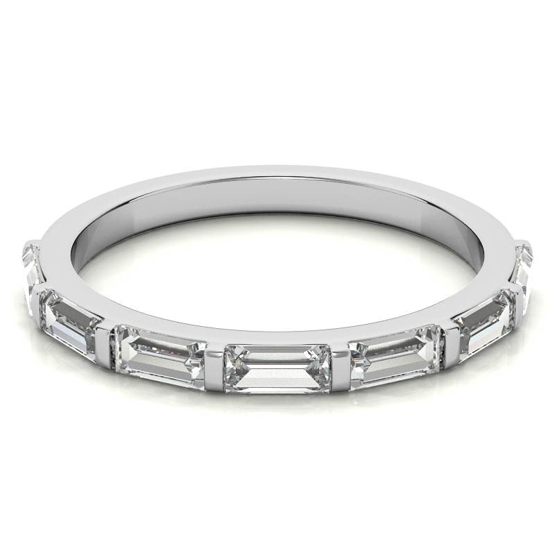 Seven 4x2mm Baguette Stackable Moissanite Band