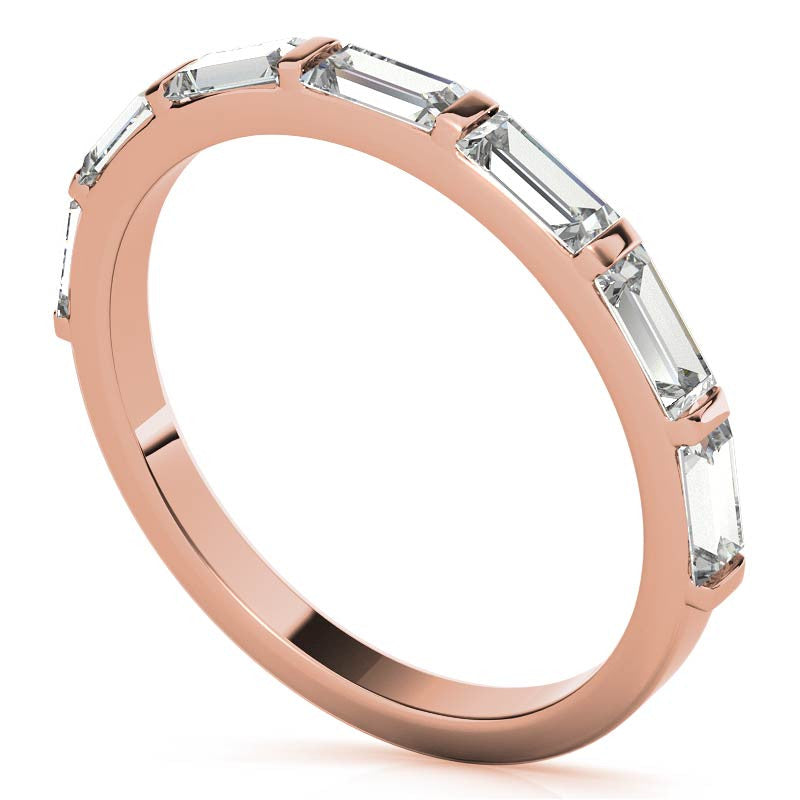 Seven 4x2mm Baguette Stackable Moissanite Band