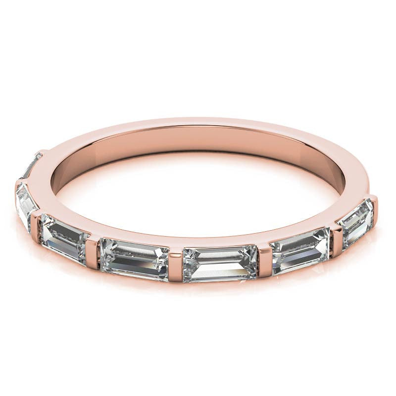 Seven 4x2mm Baguette Stackable Moissanite Band