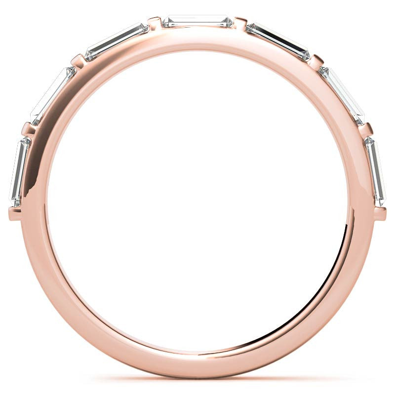 Seven 4x2mm Baguette Stackable Moissanite Band
