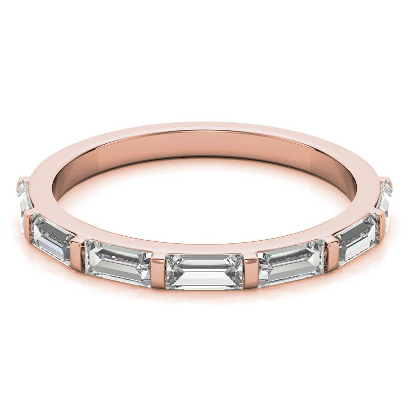 Seven 4x2mm Baguette Stackable Moissanite Band