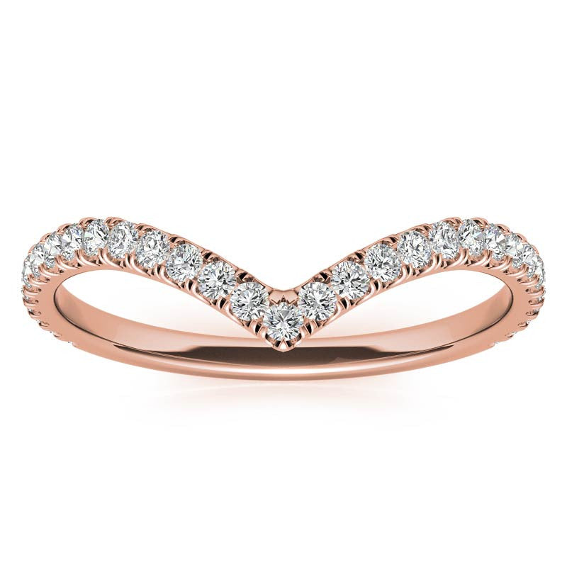 Moissanite V-Shape Stackable Band