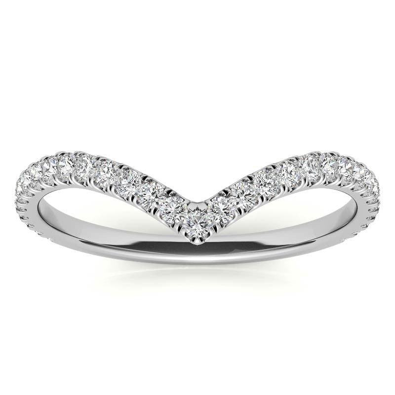 Moissanite V-Shape Stackable Band