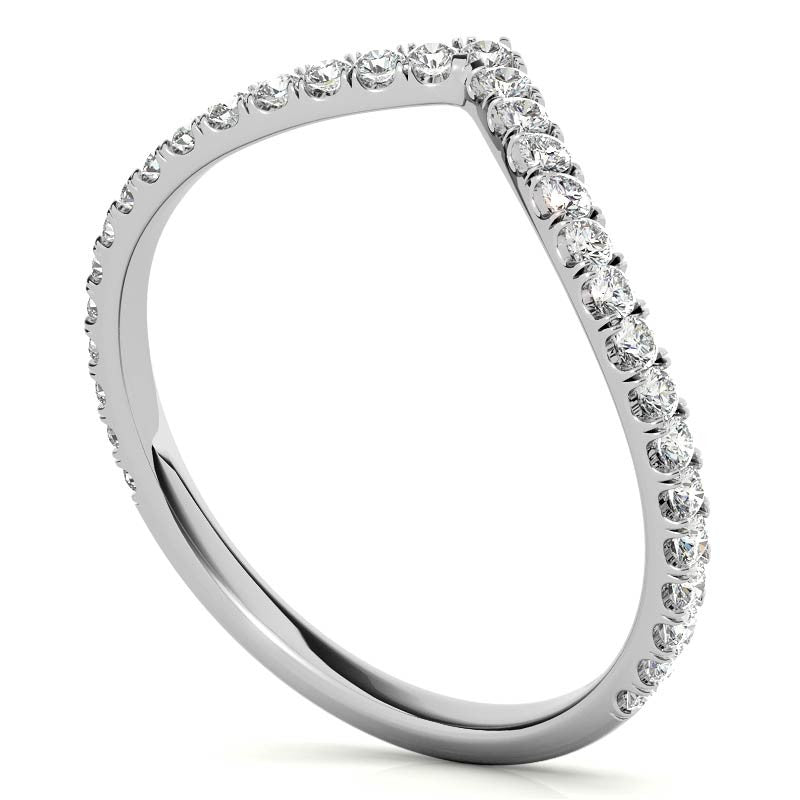 Moissanite V-Shape Stackable Band