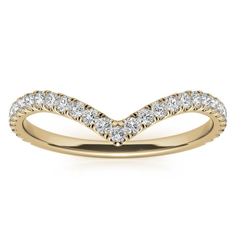 Moissanite V-Shape Stackable Band