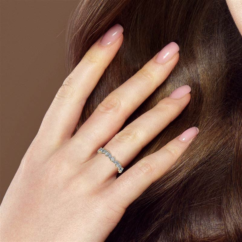 Marquise & Round Moissanite Stackable Band