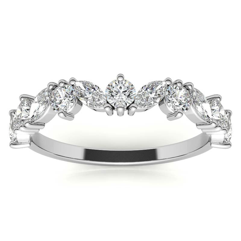 Marquise & Round Moissanite Stackable Band