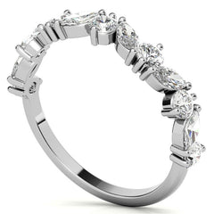 Marquise & Round Moissanite Stackable Band