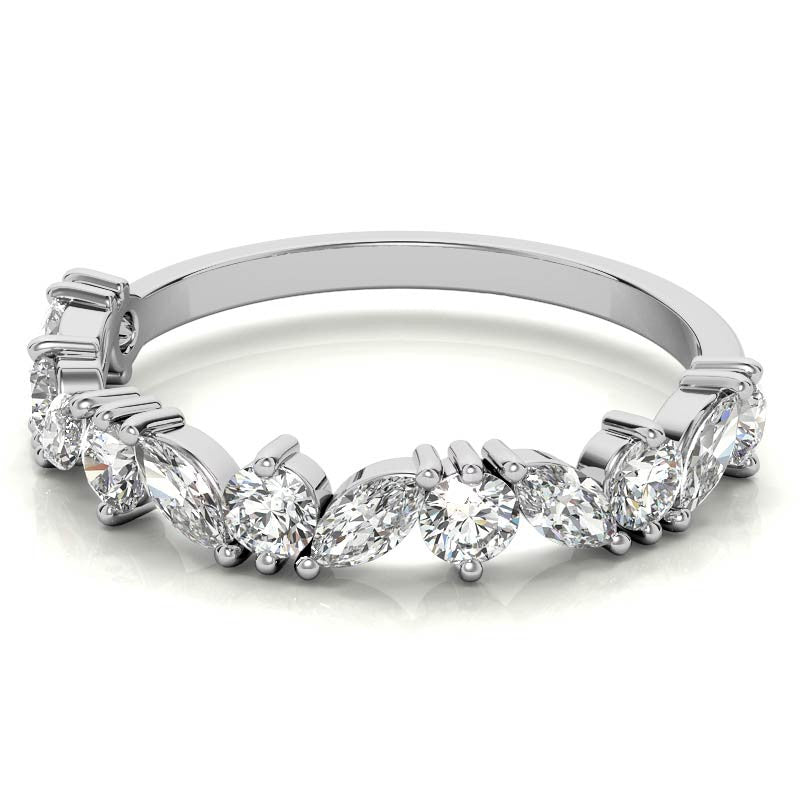 Marquise & Round Moissanite Stackable Band