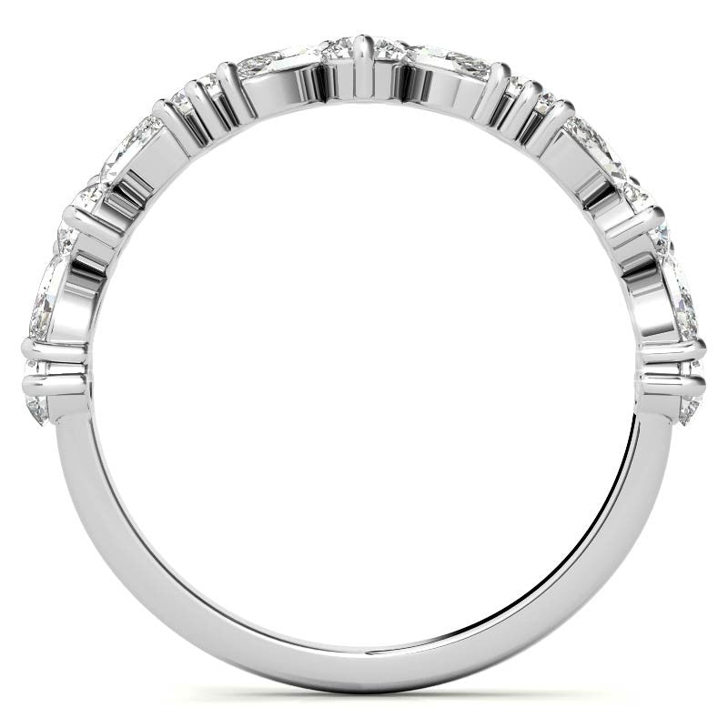 Marquise & Round Moissanite Stackable Band