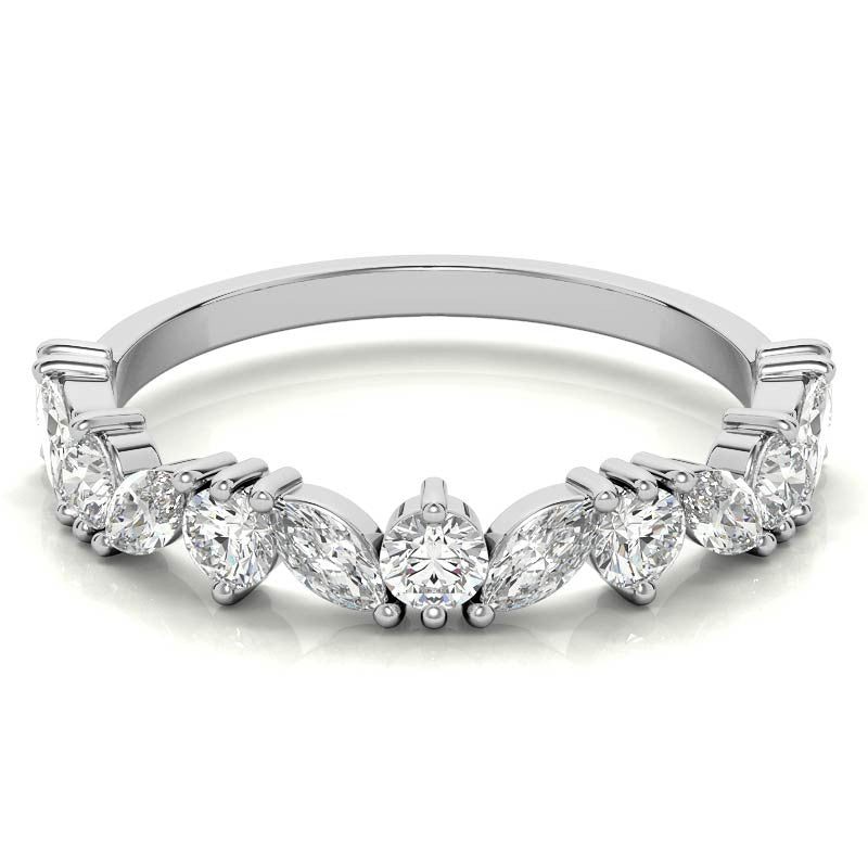 Marquise & Round Moissanite Stackable Band