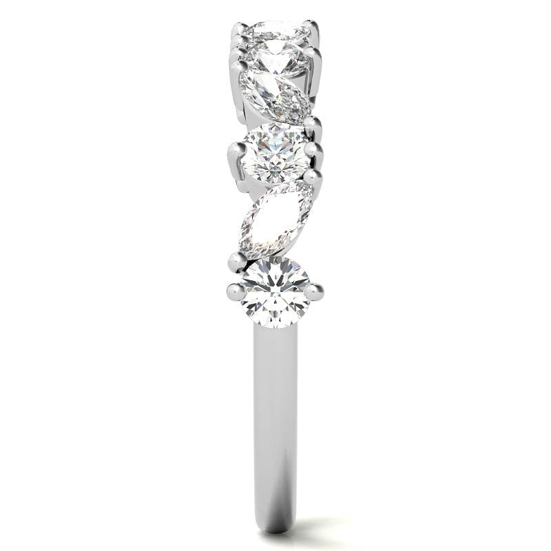 Marquise & Round Moissanite Stackable Band