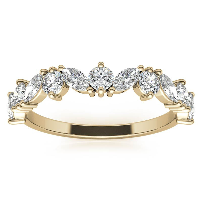 Marquise & Round Moissanite Stackable Band