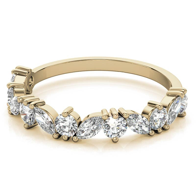 Marquise & Round Moissanite Stackable Band