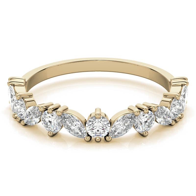 Marquise & Round Moissanite Stackable Band