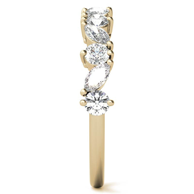 Marquise & Round Moissanite Stackable Band