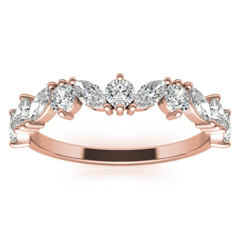 Marquise & Round Moissanite Stackable Band