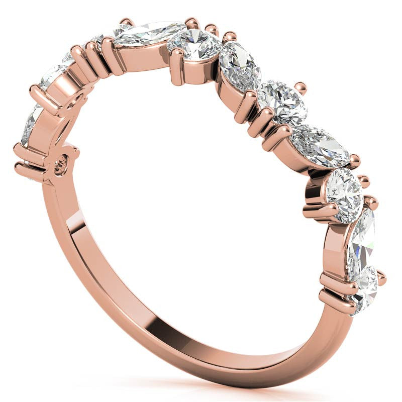 Marquise & Round Moissanite Stackable Band